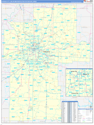 Kansas City Metro Area Wall Map Basic Style 2024